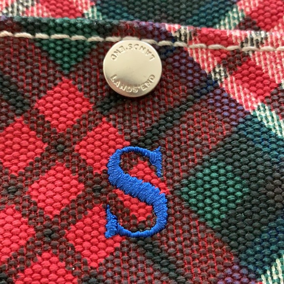 Lands’ End Monogrammed “S” Plaid Wristlet - Picture 3 of 9